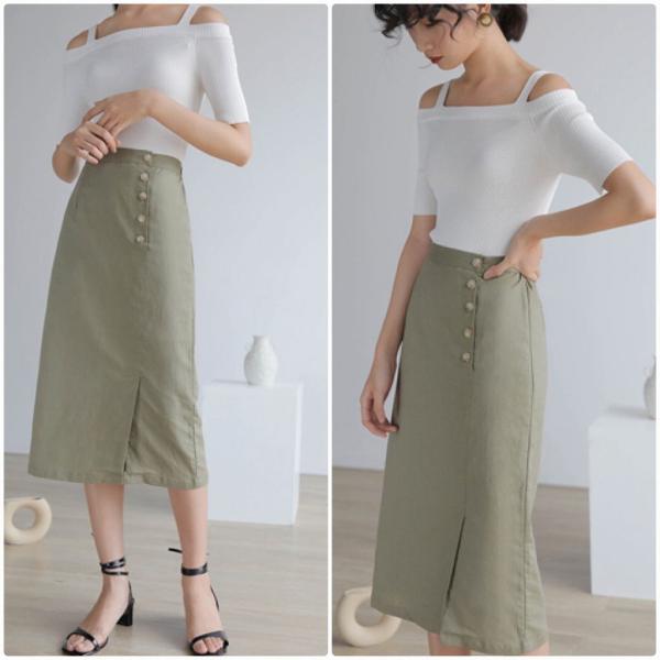 レディース　スカート　ハイウエスト　シンプル　無地　ミモレ丈　タイト　ボトムス　カジュアル　キュート　大人　可愛い　フェミニン　きれいめ　おしゃれ　お出かけ　デイリー　二次会　お呼ばれ　ベージュ　ホワイト　ブルー　グリーン　S　M　サイズ　送料無料