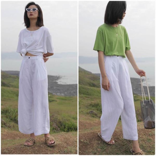 レディース　ワイドレッグパンツ　ハイウエスト　シンプル　ボトムス　カジュアル　キュート　可愛い　フェミニン　きれいめ　エレガント　おしゃれ　お出かけ　オフィス　デイリー　普段着　ホワイト　レッド　ブルー　S　M　L　サイズ　送料無料