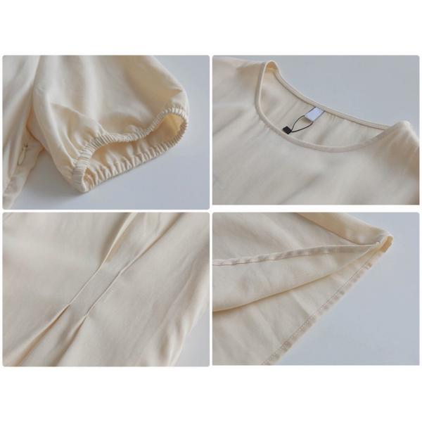 レディース　ワンピース　ラウンドネック　無地　シンプル　半袖　ハイウエスト　スカート　カジュアル　キュート　可愛い　フェミニン　きれいめ　上品　エレガント　おしゃれ　お出かけ　お呼ばれ　ブラック　ベージュ　フリーサイズ　ワンサイズ　送料無料