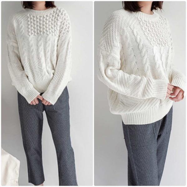 レディース　ニット　セーター　プルオーバー　カットソー　長袖　シンプル　トップス　カジュアル　キュート　大人　可愛い　フェミニン　おしゃれ　お出かけ　オフィス　デイリー　普段着　ホワイト　レッド　ブラウン　フリーサイズ　ワンサイズ　送料無料