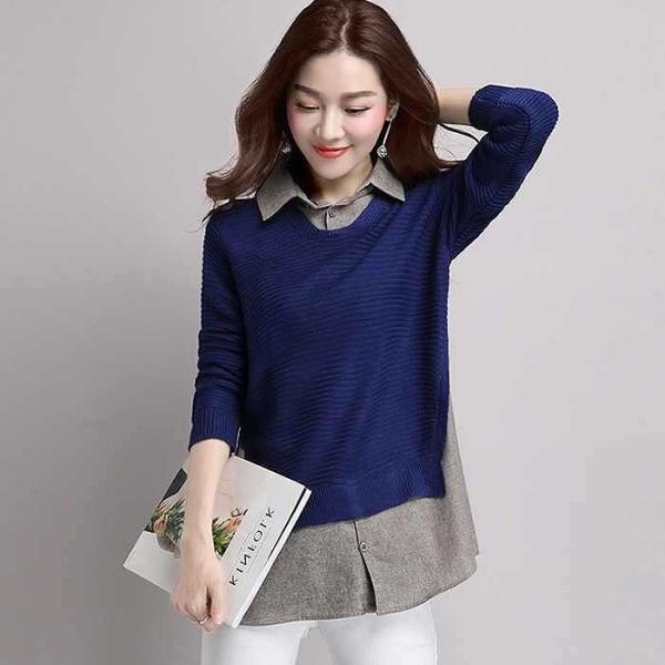 レディース　トップス　ニット　ロング　セーター　重ね着風　長袖　無地　カジュアル　大人可愛い　フェミニン　オフィス　お出かけ　デート　デイリー　ピンク　ブラック　ネイビー　キャメル　ワインレッド　フリーサイズ　送料無料