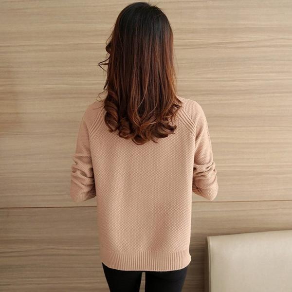 レディース　トップス　ニット　セーター　ハイネック　長袖　無地　ゆったり　カジュアル　大人可愛い　フェミニン　オフィス　お出かけ　デート　デイリー　グリーン　ピンク　カーキ　グレー　オフホワイト　フリーサイズ　送料無料