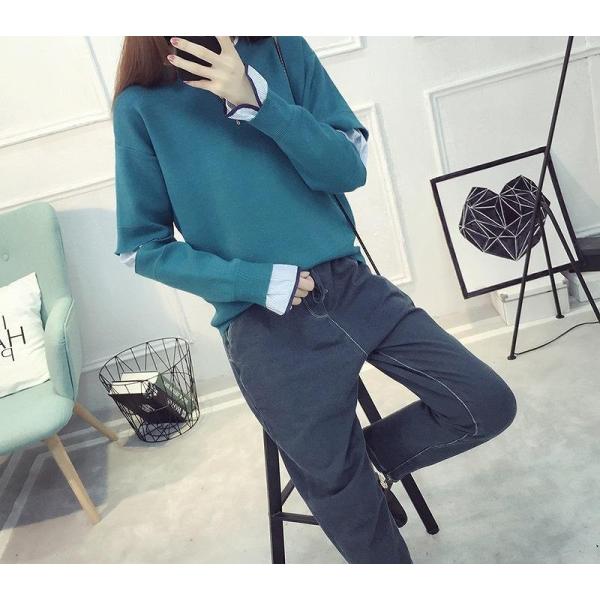 レディース　ニット　セーター　カットソー　長袖　シンプル　トップス　カジュアル　キュート　大人　可愛い　フェミニン　おしゃれ　お出かけ　オフィス　デイリー　普段着　イエロー　ブラウン　ブルー　ブラック　ピンク　フリーサイズ　送料無料