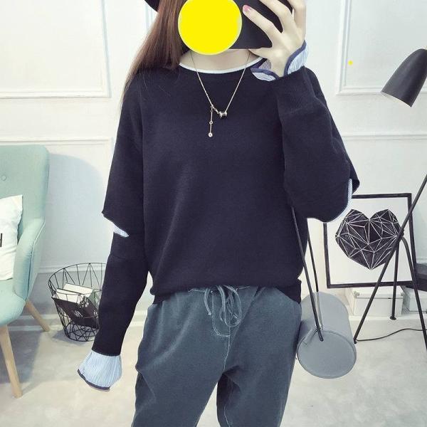 レディース　ニット　セーター　カットソー　長袖　シンプル　トップス　カジュアル　キュート　大人　可愛い　フェミニン　おしゃれ　お出かけ　オフィス　デイリー　普段着　イエロー　ブラウン　ブルー　ブラック　ピンク　フリーサイズ　送料無料