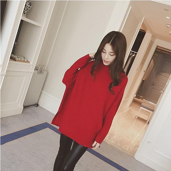 レディース　ワンピース　ウール　ニットワンピ　ボーダー　ゆったり　ミディ丈　ひざ丈　長袖　スカート　カジュアル　キュート　可愛い　フェミニン　きれいめ　上品　エレガント　おしゃれ　お出かけ　お呼ばれ　カーキ　レッド　フリーサイズ　送料無料