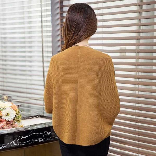 レディース　カーディガン　ドルマンスリーブ　ニット　セーター　羽織　長袖　無地　シンプル　トップス　カジュアル　キュート　大人　可愛い　フェミニン　おしゃれ　お出かけ　オフィス　デイリー　普段着　ブラック　レッド　グレー　ブラウン　フリーサイズ　送料無料