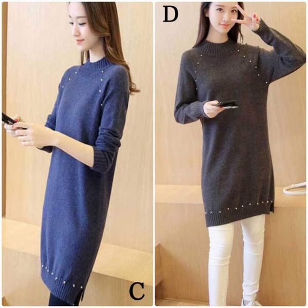 レディース　ワンピース　ニットワンピ　ハイネック　ミニ丈　スリム　タイト　長袖　スカート　カジュアル　キュート　可愛い　フェミニン　きれいめ　上品　エレガント　おしゃれ　お出かけ　お呼ばれ　ブラック　ブラウン　オリーブ　レッド　ネイビー　送料無料