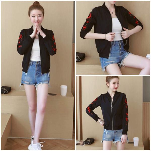 レディース　アウター　刺繍　花柄　ベースボールジャケット　カジュアル　長袖　キュート　大人　可愛い　フェミニン　きれいめ　エレガント　おしゃれ　お出かけ　デイリー　オフィス　普段着　ホワイト　レッド　ブラック　大きいサイズ　送料無料