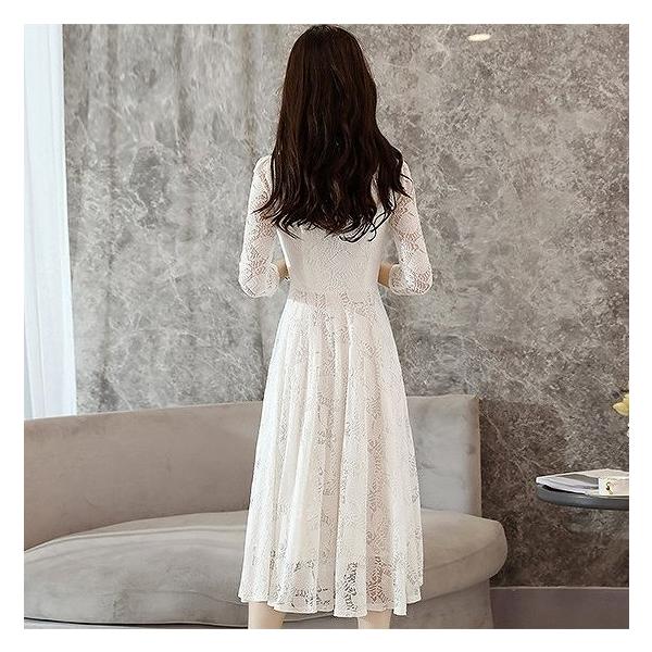 レディース　ワンピース　総レース　ミモレ丈　シンプル　長袖　スカート　カジュアル　キュート　可愛い　フェミニン　きれいめ　上品　エレガント　おしゃれ　お出かけ　お呼ばれ　ピンク　ブラック　ホワイト　S　M　L　XL　2XL　大きいサイズ　送料無料