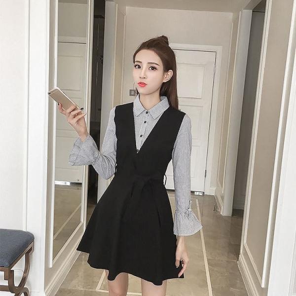 レディース　ワンピース　ミニ丈　フレアスリーブ　シャツ　ブラウス　フレア　長袖　スカート　カジュアル　キュート　可愛い　フェミニン　きれいめ　上品　エレガント　おしゃれ　お出かけ　お呼ばれ　ブラック　S　M　L　XL　サイズ　送料無料