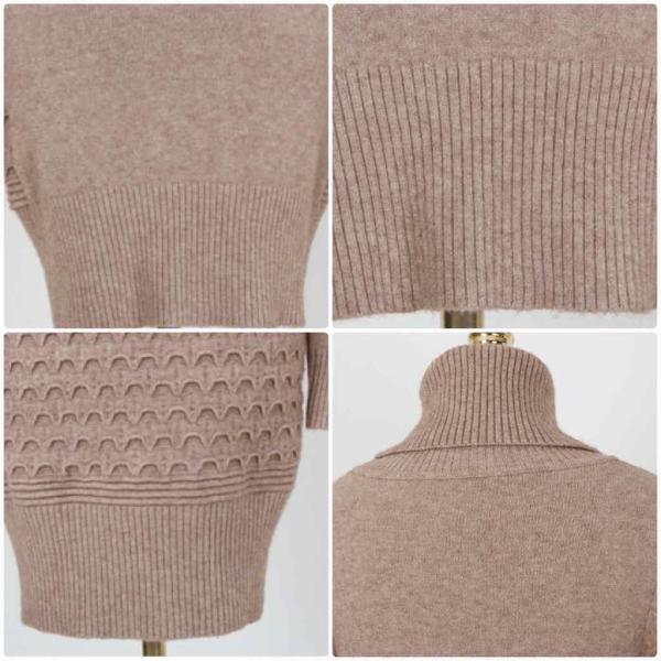 レディース　ワンピース　スリム　ニット　無地　長袖　膝上丈　タートルネック　秋冬　カジュアル　大人可愛い　エレガント　フェミニン　オフィス　お出かけ　デート　ベージュ　ブラック　フリー　送料無料