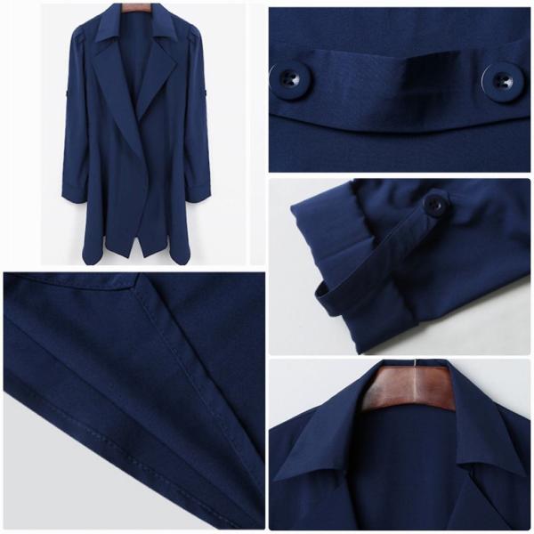 レディース　トレンチコート　ジャケット　薄手　アウター　カジュアル　長袖　キュート　大人　可愛い　フェミニン　きれいめ　エレガント　おしゃれ　お出かけ　お呼ばれ　デイリー　オフィス　普段着　グリーン　ブラック　ネイビー　大きいサイズ　送料無料