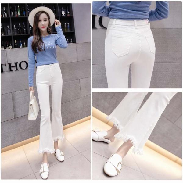 レディース　クロップドパンツ　半端丈　ブーツカット　ベルボトム　スリム　タイト　ボトムス　カジュアル　キュート　可愛い　フェミニン　きれいめ　エレガント　おしゃれ　お出かけ　オフィス　デイリー　普段着　ブラック　ホワイト　S　M　L　XL　サイズ　送料無料