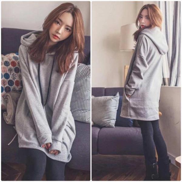 レディース　パーカー　フード付き　スウェット　無地　オーバーサイズ　ゆったり　プルオーバー　長袖　トレーナー　トップス　カジュアル　キュート　大人　可愛い　フェミニン　おしゃれ　デイリー　普段着　グレー　S　M　L　XL　サイズ　送料無料