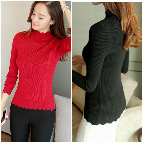 レディース　ニット　セーター　カットソー　長袖　シンプル　タイト　スリム　トップス　カジュアル　キュート　大人　可愛い　フェミニン　おしゃれ　お出かけ　オフィス　デイリー　普段着　ピンク　ブラック　レッド　ホワイト　S　M　L　サイズ　送料無料