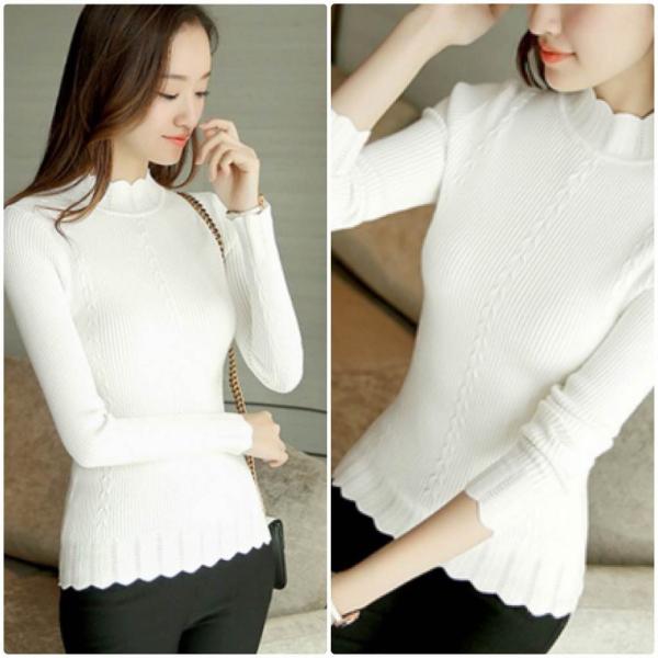 レディース　ニット　セーター　カットソー　長袖　シンプル　タイト　スリム　トップス　カジュアル　キュート　大人　可愛い　フェミニン　おしゃれ　お出かけ　オフィス　デイリー　普段着　ピンク　ブラック　レッド　ホワイト　S　M　L　サイズ　送料無料