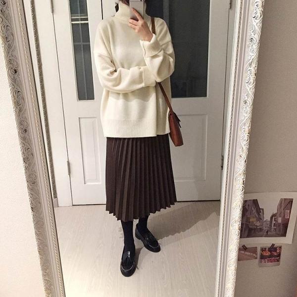 レディース　ニット　セーター　ハイネック　タートルネック　長袖　トップス　カジュアル　キュート　大人　可愛い　フェミニン　おしゃれ　お出かけ　オフィス　デイリー　普段着　グレー　ホワイト　パープル　カーキ　ブラック　ブラウン　フリーサイズ　送料無料