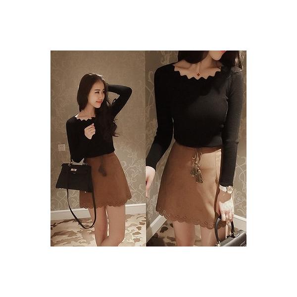 レディース　カットソー　長袖　タイト　スリム　無地　シンプル　トップス　カジュアル　キュート　大人　可愛い　フェミニン　おしゃれ　お出かけ　オフィス　デイリー　普段着　ホワイト　カーキ　ブラック　フリーサイズ　ワンサイズ　送料無料