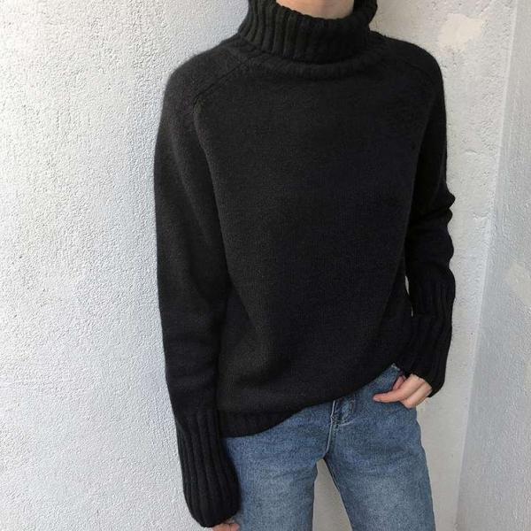 レディース　ニット　タートルネック　セーター　カットソー　長袖　シンプル　ゆったり　トップス　カジュアル　キュート　大人　可愛い　フェミニン　おしゃれ　お出かけ　オフィス　デイリー　普段着　ホワイト　ブラウン　ブラック　フリーサイズ　ワンサイズ　送料無料