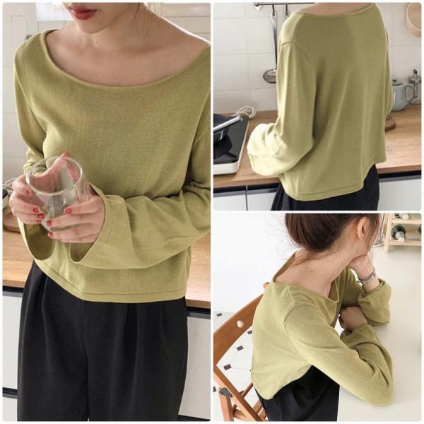 レディース　ニット　ラウンドネック　セーター　長袖　シンプル　ゆったり　オーバーサイズ　トップス　カジュアル　キュート　大人　可愛い　フェミニン　おしゃれ　お出かけ　オフィス　デイリー　普段着　グリーン　ブラック　ホワイト　ブルー　ベージュ　送料無料