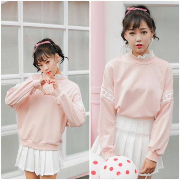 レディース　上下別売り　スウェット　フリル　スカート　ミニ丈　長袖　カジュアル　キュート　可愛い　フェミニン　きれいめ　上品　エレガント　おしゃれ　お出かけ　デイリー　お呼ばれ　大きいサイズ　ピンク　ホワイト　S　M　L　サイズ　送料無料