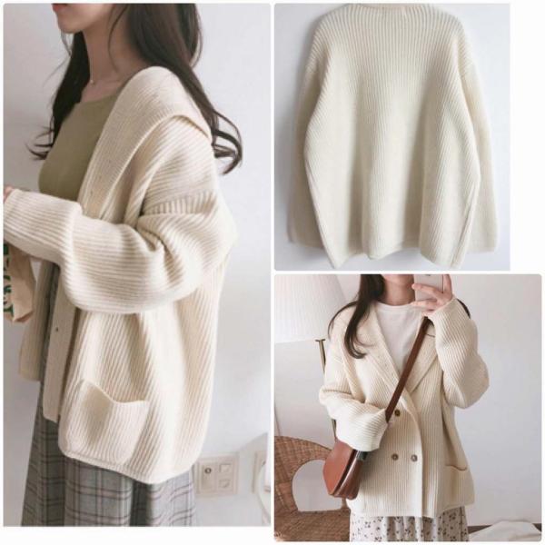 レディース　カーディガン　ニット　セーター　オーバーサイズ　ゆったり　羽織　長袖　トップス　カジュアル　キュート　大人　可愛い　フェミニン　おしゃれ　お出かけ　オフィス　デイリー　普段着　グレー　ベージュ　オートミール　フリーサイズ　ワンサイズ　送料無料