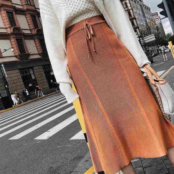 レディース　スカート　ハイウエスト　ミモレ丈　フレア　秋　冬　ボトムス　カジュアル　キュート　大人　可愛い　フェミニン　きれいめ　おしゃれ　お出かけ　デイリー　二次会　お呼ばれ　ブラック　グレー　ブラウン　フリーサイズ　ワンサイズ　送料無料