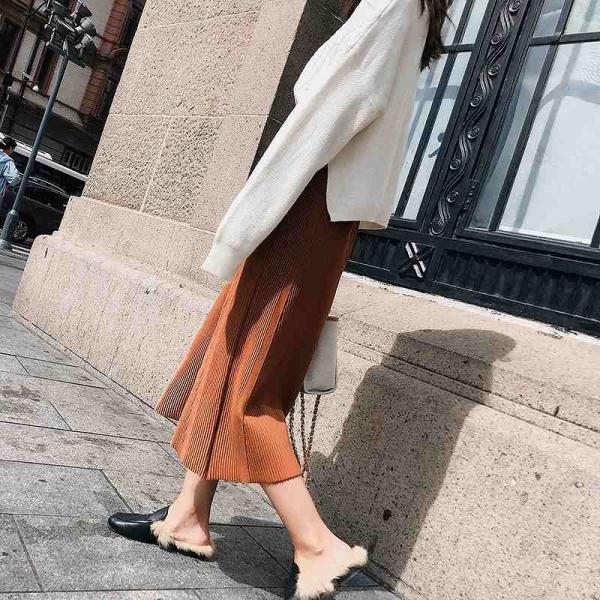 レディース　スカート　ハイウエスト　ミモレ丈　フレア　秋　冬　ボトムス　カジュアル　キュート　大人　可愛い　フェミニン　きれいめ　おしゃれ　お出かけ　デイリー　二次会　お呼ばれ　ブラック　グレー　ブラウン　フリーサイズ　ワンサイズ　送料無料