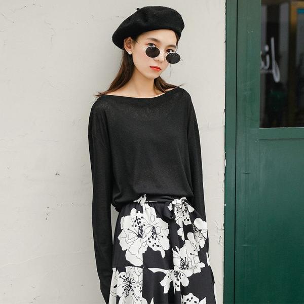 レディース　Tシャツ　長袖　無地　シンプル　ロングTシャツ　ロンT　トップス　カジュアル　キュート　大人　可愛い　フェミニン　おしゃれ　お出かけ　普段着　デイリー　ブラック　ピンク　カーキ　イエロー　フリーサイズ　ワンサイズ　送料無料