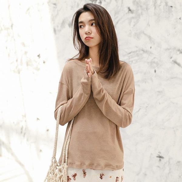 レディース　Tシャツ　長袖　無地　シンプル　ロングTシャツ　ロンT　トップス　カジュアル　キュート　大人　可愛い　フェミニン　おしゃれ　お出かけ　普段着　デイリー　ブラック　ピンク　カーキ　イエロー　フリーサイズ　ワンサイズ　送料無料