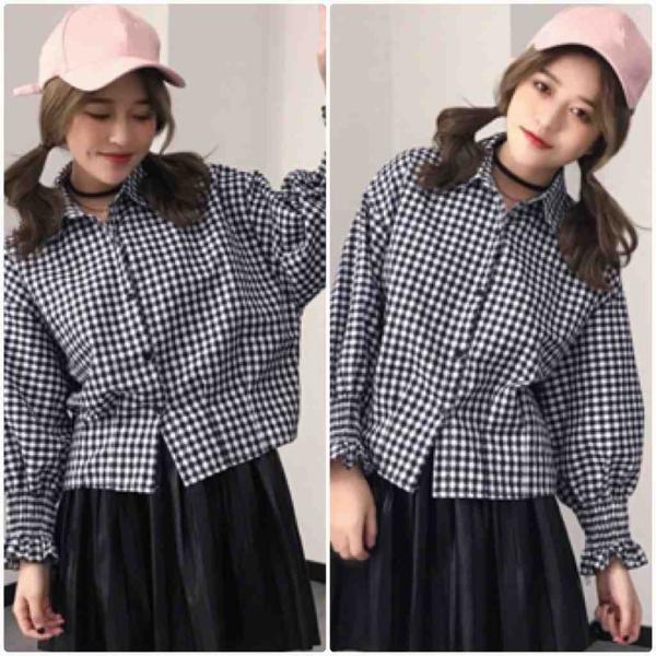 レディース　ブラウス　チェック柄　シャツ　長袖　キャンディスリーブ　ボリュームスリーブ　トップス　カジュアル　キュート　可愛い　フェミニン　きれいめ　上品　エレガント　おしゃれ　お出かけ　オフィス　デイリー　レッド　ネイビー　フリーサイズ　送料無料