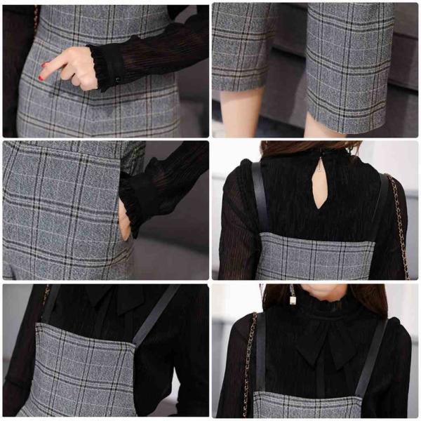 レディース　サロペット　クロップドパンツ　半端丈　チェック柄　オールインワン　オーバーオール　ボトムス　カジュアル　キュート　可愛い　フェミニン　おしゃれ　お出かけ　デイリー　普段着　秋　冬　ブラウン　グレー　M　L　XL　サイズ　送料無料