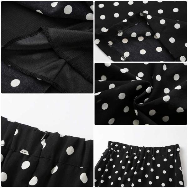 レディース　スカート　ハイウエスト　ミモレ丈　ドット　水玉　秋　冬　ボトムス　カジュアル　キュート　大人　可愛い　フェミニン　きれいめ　おしゃれ　お出かけ　デイリー　二次会　お呼ばれ　S　M　サイズ　送料無料