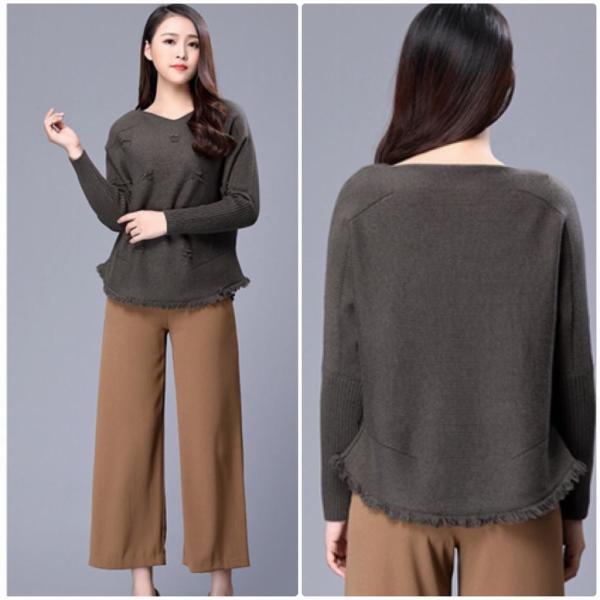 レディース セーター ニット クラッシュ加工 ダメージ加工 トップスホワイト グレー ブラック オリーブ ブラウン ホワイト フリーサイズ 送料無料