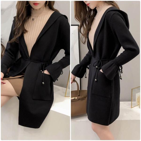 レディース カーディガン ニット ジャケット アウター キャンディスリーブ 羽織 長袖 ブラック レッド ベージュ パープルフリーサイズ 送料無料