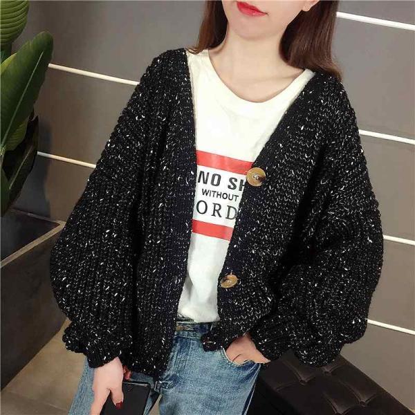 レディース トップス カーディガン ニット ルーズ 長袖 ゆったり 無地 ベージュ パープル グリーン ブラック レッド フリーサイズ 送料無料