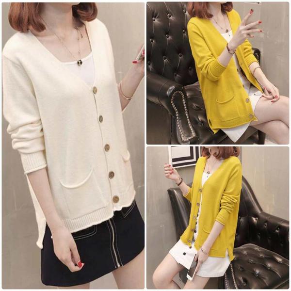 レディース カーディガン ニット ジャケット アウター 羽織 長袖 ホワイト ブラウン ブラック イエロー フリーサイズ ワンサイズ 送料無料