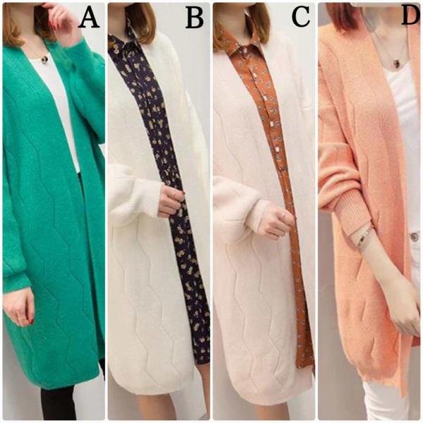 レディース カーディガン ニット ジャケット アウター 羽織 長袖 グリーン ベージュ ホワイト オレンジ フリーサイズ ワンサイズ 送料無料