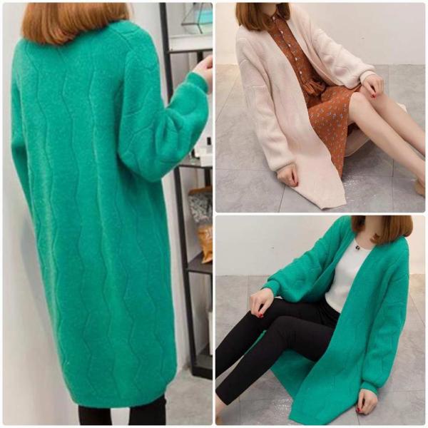 レディース カーディガン ニット ジャケット アウター 羽織 長袖 グリーン ベージュ ホワイト オレンジ フリーサイズ ワンサイズ 送料無料