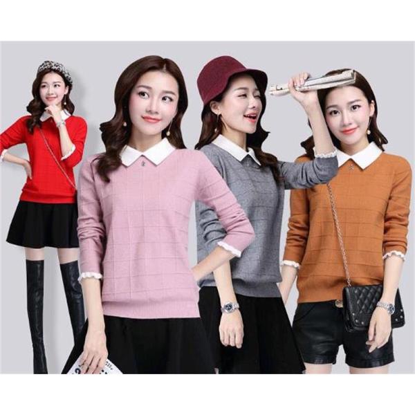 レディース ニット セーター スリム タイト 長袖 トップス 秋 冬ブラウン レッド ブラック ピンク グレー フリーサイズ ワンサイズ 送料無料