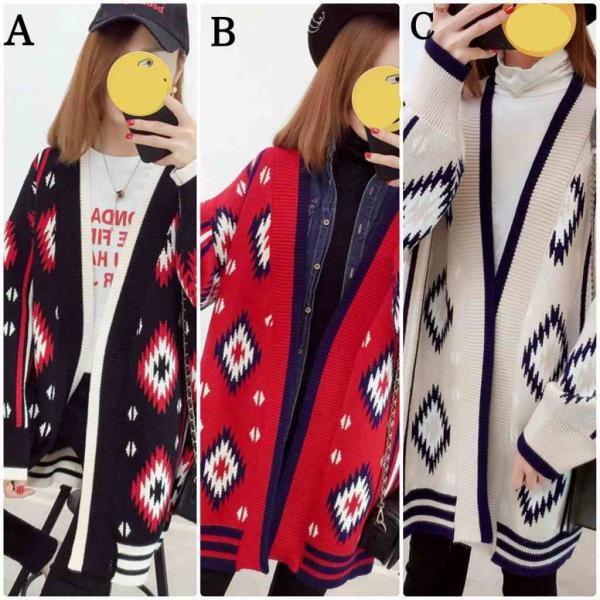 レディース カーディガン ニット ジャケット アウター 羽織 長袖 トップス ブラック レッド ホワイト フリーサイズ ワンサイズ 送料無料