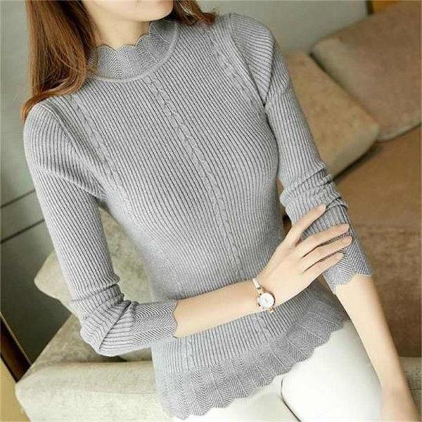 レディース ニット セーター ハイネック ロング丈 無地 シンプル 長袖 ホワイト レッド ブラック ベージュ ピンク グレー 送料無料