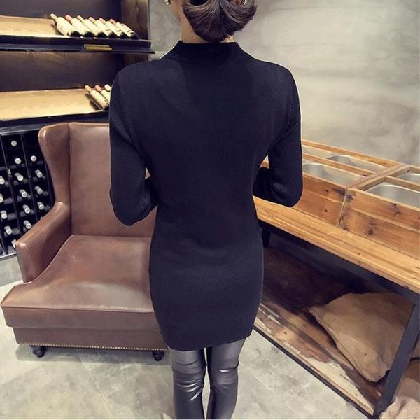 レディース ワンピース ニットワンピ ひざ上丈 無地 シンプル 長袖 グレー ブラック フリーサイズ ワンサイズ 送料無料