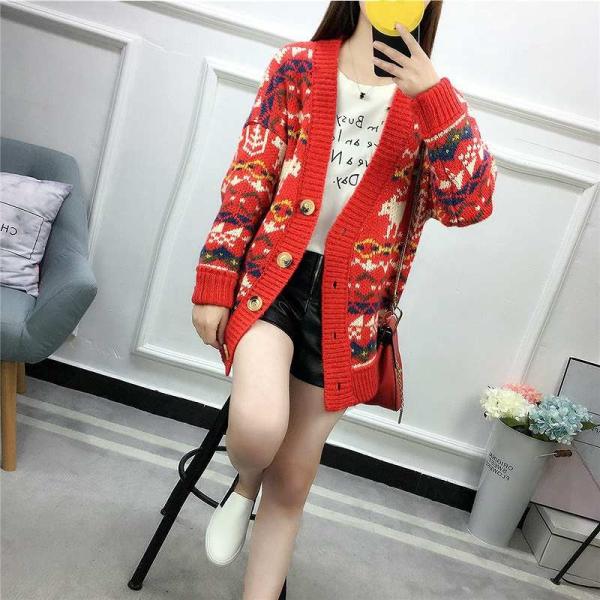 レディース カーディガン ニット ジャケット アウター 羽織 長袖 トップス イエロー ホワイト レッド フリーサイズ ワンサイズ 送料無料