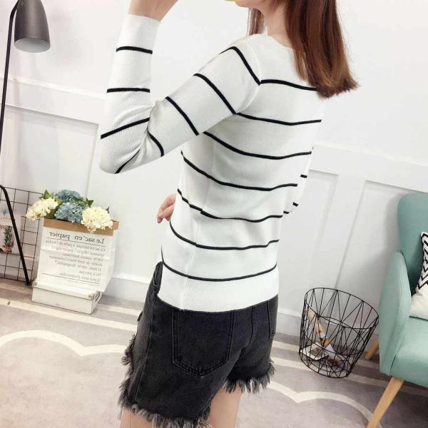 レディース ニット セーター スクエアネック ボーダー シンプル 長袖 グレー ブラック ホワイト フリーサイズ ワンサイズ 送料無料