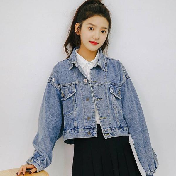レディース デニムジャケット アウター ブラック ブルー フリーサイズ ワンサイズ 送料無料