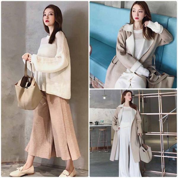 レディース ニット セーター プルオーバー シンプル オーバーサイズ 長袖 トップス 秋 冬 オリーブ カーキ ホワイト フリーサイズ 送料無料