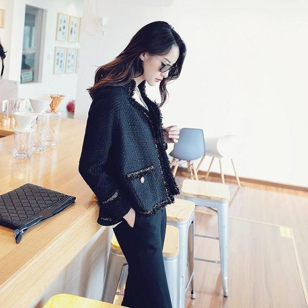 レディース ウール ジャケット コート アウター フォーマル 長袖 ブラック S M L サイズ 送料無料