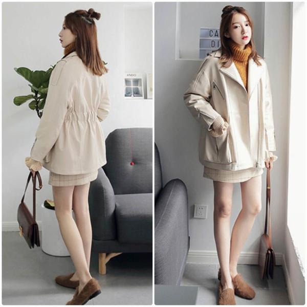 レディース ジャケット トレンチコート 腰紐 アウター 長袖 ベージュ S M サイズ 送料無料