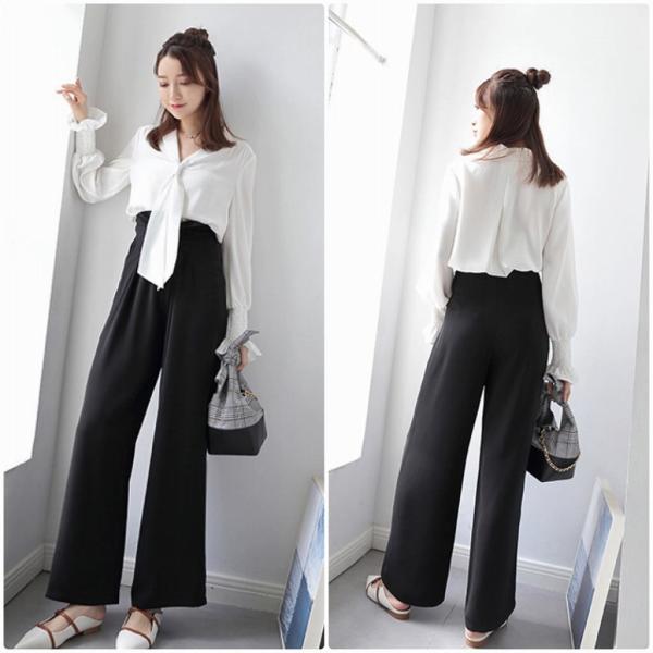 レディース ブラウス シャツ 長袖 キャンディスリーブ トップス ホワイト S M L サイズ 送料無料